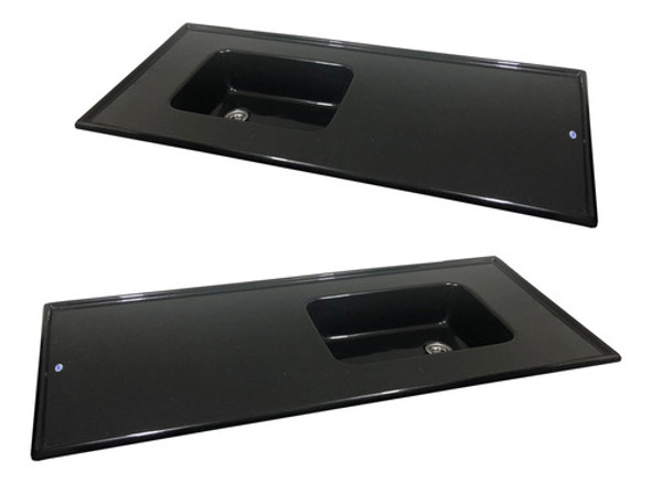 Mesada Bacha Simple De 160 Cm Negro Brasil Marmol Sintetico 0