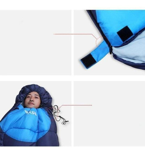 Bolsa De Dormir -15° C Acolchonada C Capucha Y Funda 1