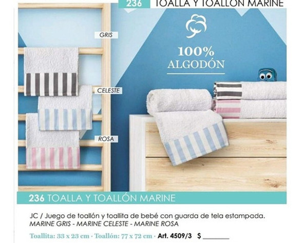 Juego De Toallón Y Toallita Bebé - Gris 1