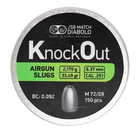 Balines Jsb Knock Out Slugs Calibre 6,37 33,49gr Lata X150 0