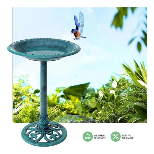 Vecelo 28  Pedestal Baño Para Pájaros Al Aire Libre, Polires 1