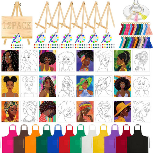 Kit De Pintura Con Lienzo Pre Dibujado De Rey Y Reina Afro 0 Kit De Pintura Con Lienzo Pre Dibujado De Rey Y Reina Afro 0