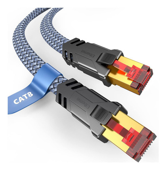 Snowkids Cable Ethernet Cat 8 De 15 Pies, Cable Ethernet Pla 0