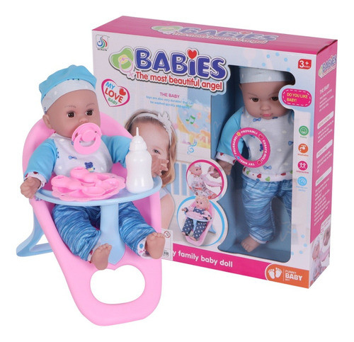 Bebé Con Silla Y Accesorios Bebote Con Chupete Y Mamadera 0