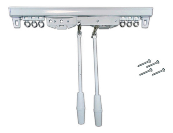 Riel Europeo Para Cortina Con Bastones 1,40 Mts Perfiltec 0