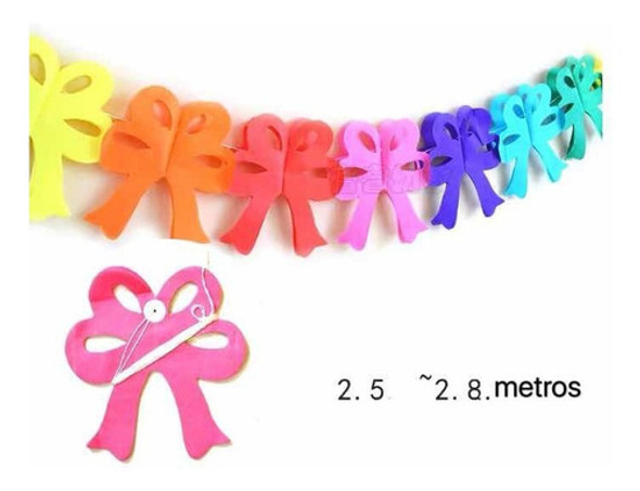 Guirnalda Papel De Seda Multicolor Para Fiesta  3m De Largo 1