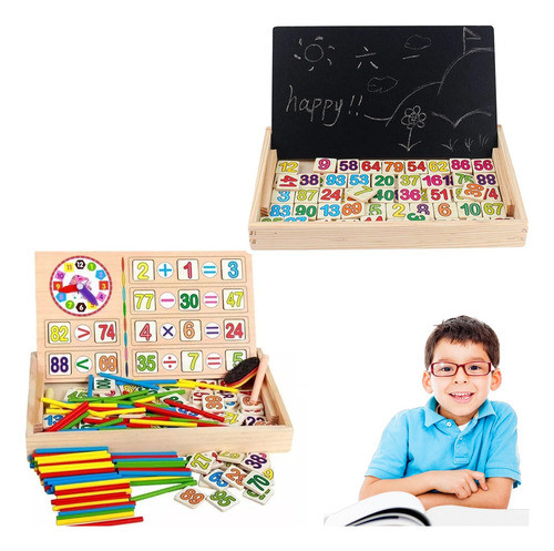 Juego Aprendizaje Didactico Montessori Pizarra Madera Niños 0
