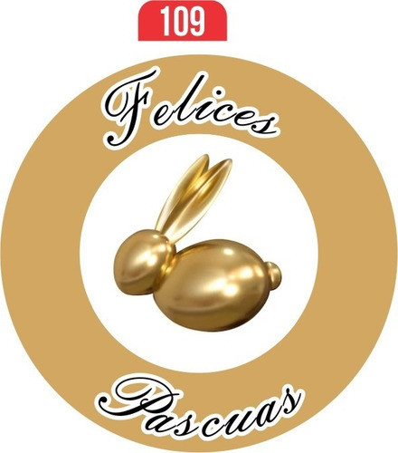 Felices Pascuas, Stickers 4x4cm Por 100 Unidades 1