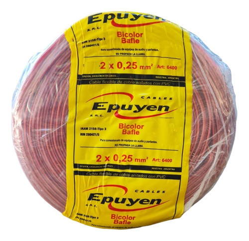 Cable Bipolar Parlante Electronica Bafle 2x0.25mm X 10 Mts 1