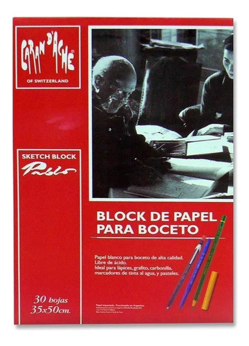 Block Boceto Caran D'ache  35 X 50 180g 30 Hojas Grafito 0