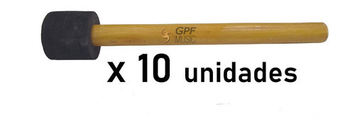 Set X10 Mazo Para Bombo Zurdo Cabeza De Goma Mediano 6 Cm 1