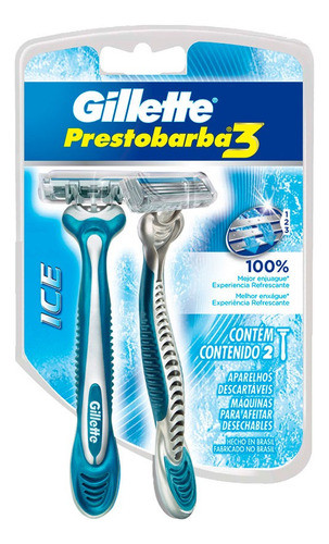 Gilette Máquina De Afeitar Prestobarba 3 Cool Ice X 2u Combo 1