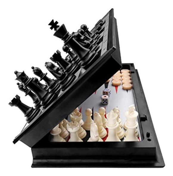 Kaile 3 En 1 Damas De Ajedrez Backgammon Set Magnético Ajedr 0