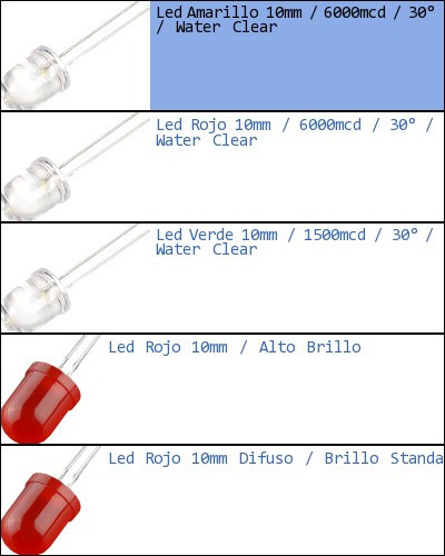 Led Amarillo 10mm 6000mcd Water Clear 1