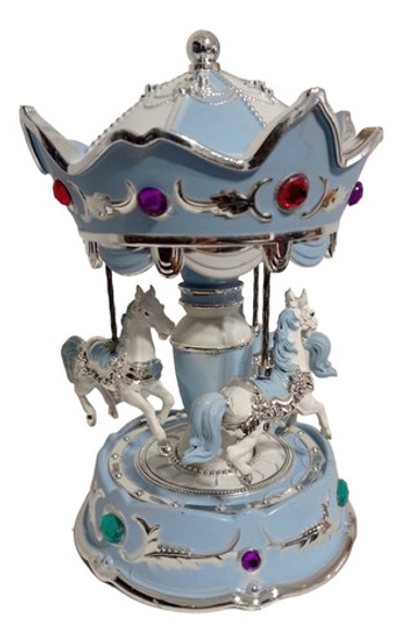 Caja Musical Carrusel, Calesita (celeste). 1