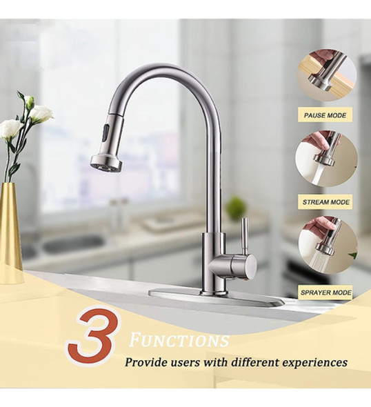 ~? Hotis Grifo De Cocina Con Pulverizador Pull-down, Acero I 1