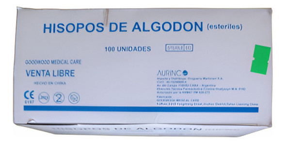 Hisopos Esteriles Descartables De Madera X 100 Un 0