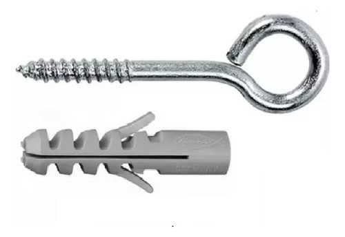 50 Tornillo Piton Fischer Cerrado Galvanizad + 50 Tarugo 6mm 1