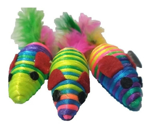 Juguete Raton Con Pluma Gatos Mascotas Siames 40% Off!! 0