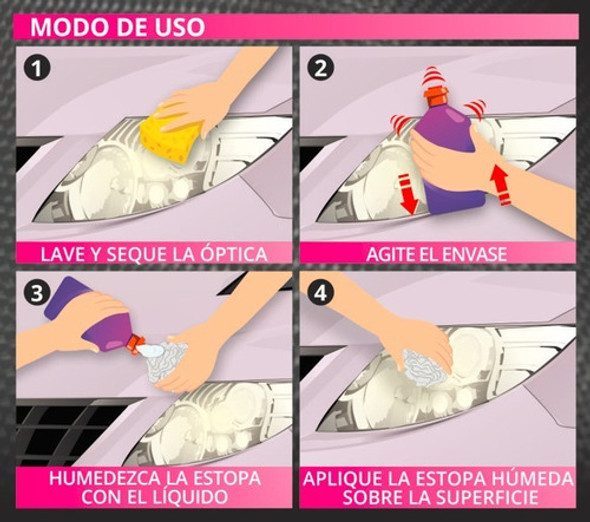 Reparador Opticas Faros Uso Directo Sin Lijar Ni Pulir Glax 1