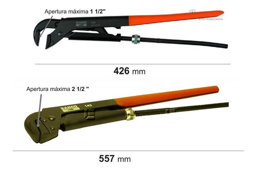 Combo De Llave De Caño Bahco 143 Y 142 Calidad - Insei 0