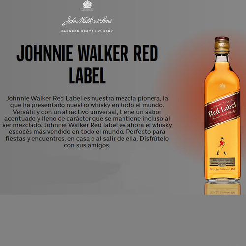 Whisky Johnnie Walker Red Label 750ml Etiqueta Roja Pack X2 1