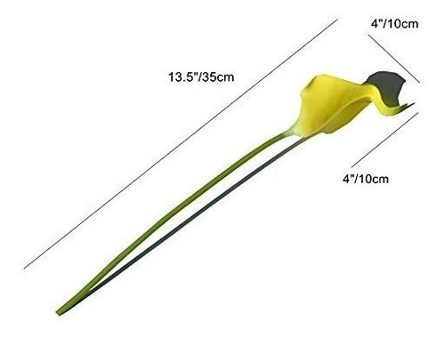 20 Flores Calas Artificiales Mandys Latex  35cm Amarillo 1