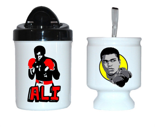 Yerbera + Mate + Bombilla - Muhammed Ali Boxeo 0