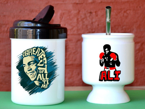 Yerbera + Mate + Bombilla - Muhammed Ali Boxeo 1