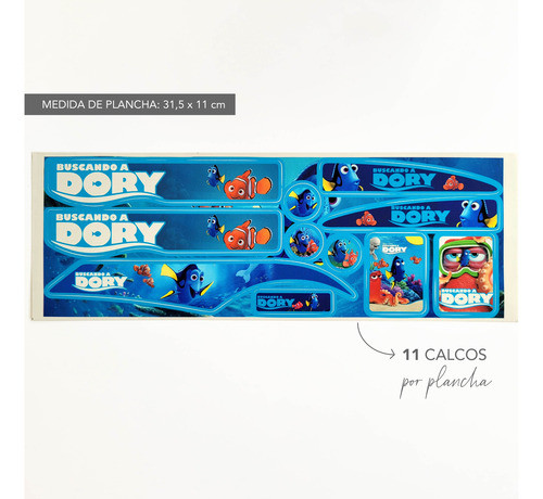 Plancha Kit De Calcomanías P/ Bicicletas Simil Buscando Dory 1