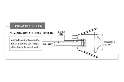 Detector Movimiento Fijo Mini Empotrable Para Techo Kalop 1