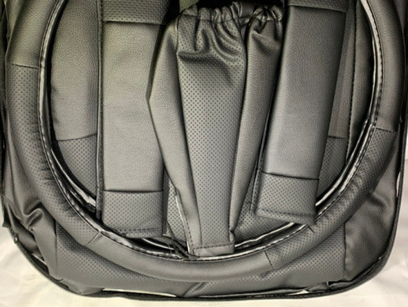 Fundas Cubre Asientos Auto Cuerina Calidad .x12 Pzs Negro 0