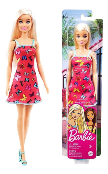 Barbie Muñeca Articulada Nueva Original Rubia Con Vestidito 0