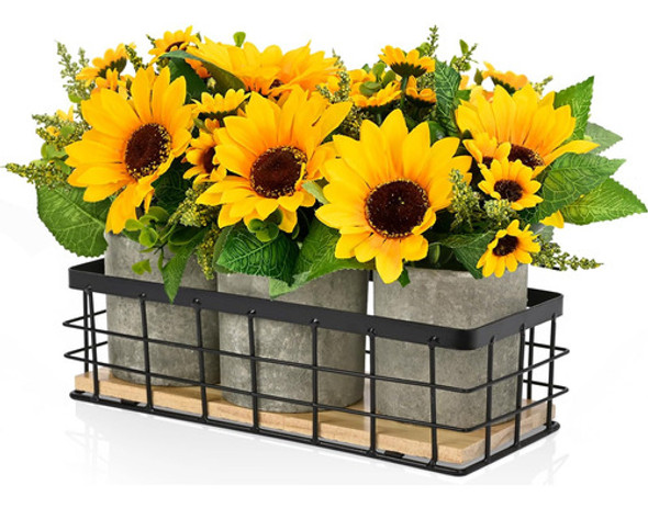 Yahallow Girasol Plantas Artificiales Flores Interiores, 0 Yahallow Girasol Plantas Artificiales Flores Interiores, 0