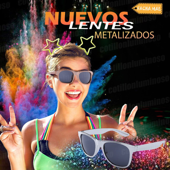 15 Lentes Anteojo De Sol Metalizado Plateado Fiesta Cotillon 1 15 Lentes Anteojo De Sol Metalizado Plateado Fiesta Cotillon 1