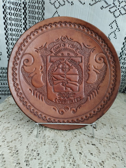 Muy Buen Plato De Cuero P/decoración Santo Tomé Corrientes 1