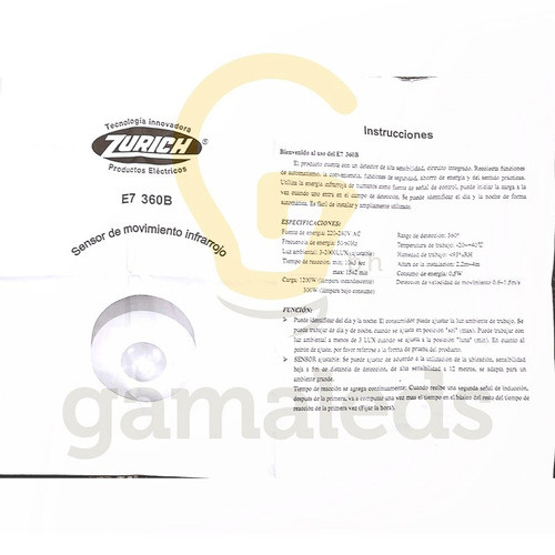 Sensor Detector Movimiento Apto Led  Zurich E7360b Pasillo 1