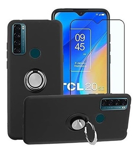 Funda Para Tcl 20 Se Negro - Vidrio Protector De Regalo 0