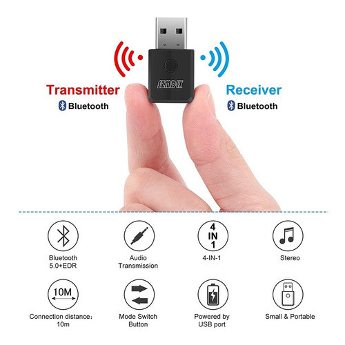 Transmisor Y Receptor De Audio Bluetooth Jack 2 En 1 - Otec 1