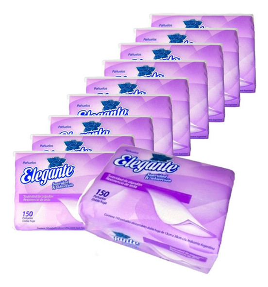 Pack 10 Paquetes De Pañuelos Descartables Elegante X 150 U. 0