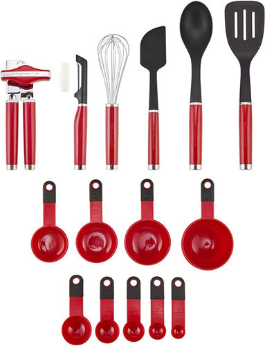 Utensilios Cocina Juego Menage 15 Piezas Rojo Kitchenaid 0