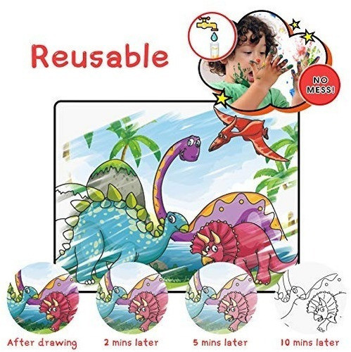 Acqua Libro En Blister Dinosaurios + Marcador Mágico 1