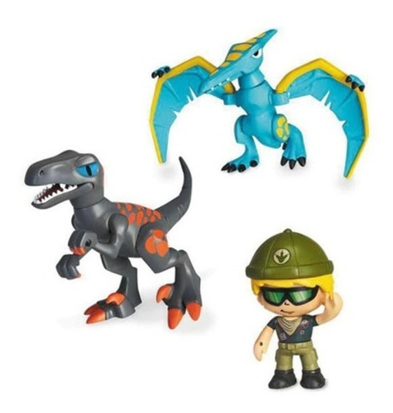 Muñeco Pinypon Action - Set De 2 Dinosaurios Y 1 Figura 1 Muñeco Pinypon Action - Set De 2 Dinosaurios Y 1 Figura 1