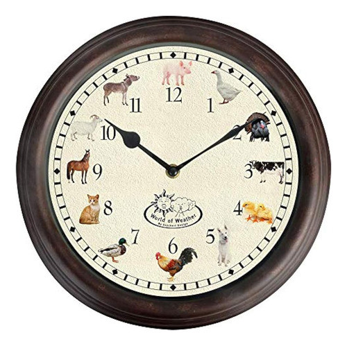 Esschert Design Tf013 Reloj Sonidos De Animales De Granja, 1 0