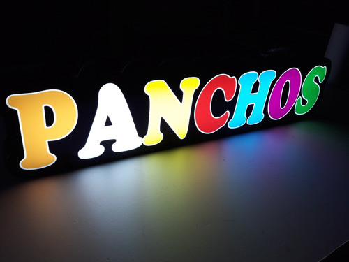Cartel Luminoso Led Panchos Multicolor Horizontal 1