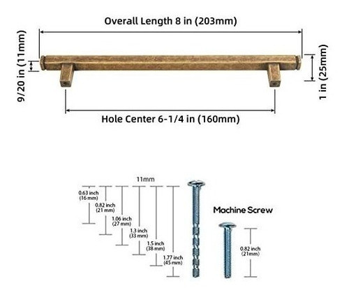 6 Tiradores De Bronce Antiguo 16cm Para Todo Mueble 1