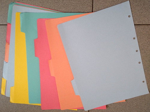 Separadores Oficio Cartulina 5/3 Posiciones 18 Hojas  Caba 0