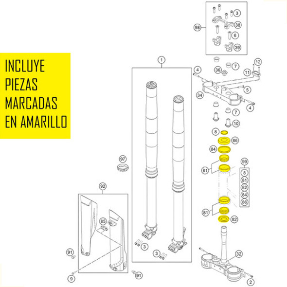 Kit Rulemanes Direccion Husqvarna Te 125 - 150 - 250 - 300 1 Kit Rulemanes Direccion Husqvarna Te 125 - 150 - 250 - 300 1