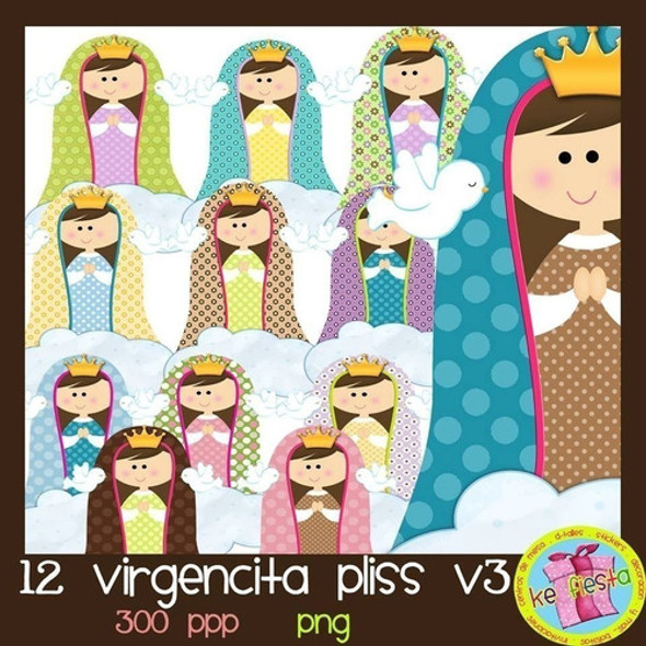 Kit Imprpimible Virgencitas Porfi-3  12 Cliparts Ver Promo 1