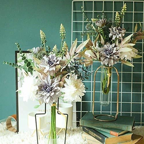 Ramo De Flores Artificiales De Seda Realista/ Purpura Blanco 1